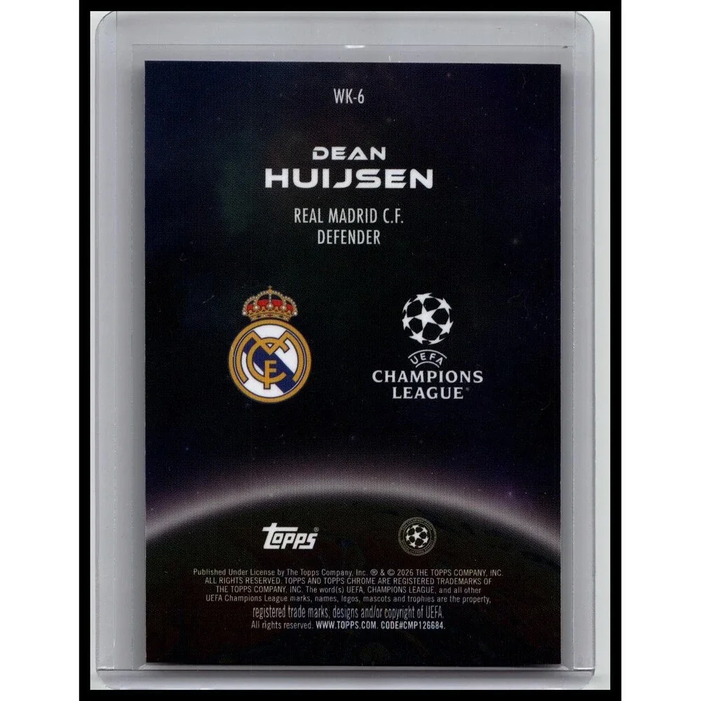 2025-26 Topps Chrome UEFA Dean Huijsen #WK-6 Real Madrid CF Wonderkids
